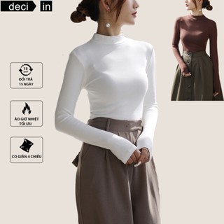  Áo giữ nhiệt nữ áo thun dài tay cổ cao 3 phân vải nhập quảng châu cao cấp DECI.IN ST19 