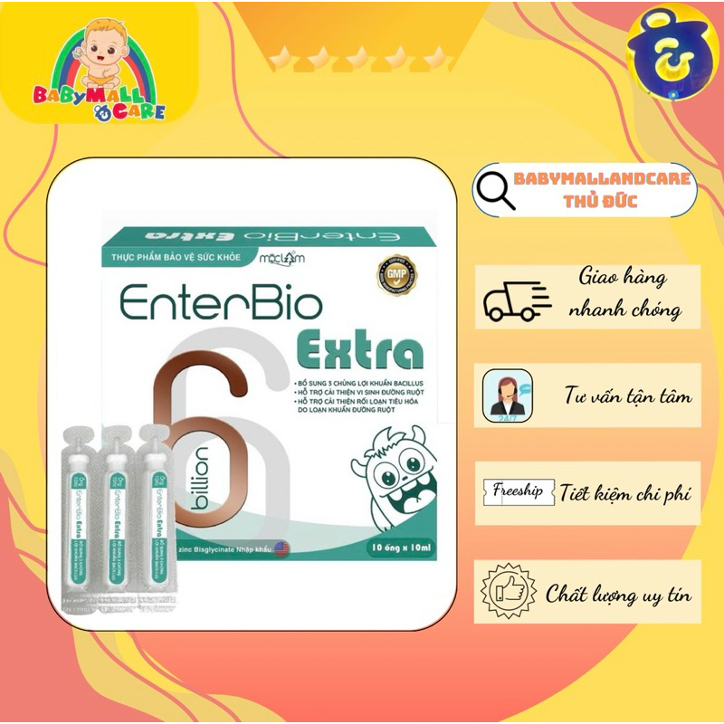 Thực phẩm bổ sung men vi sinh Enterbio Extra hỗ trợ tiêu hoá đường ruột khoẻ mạnh 10 tép