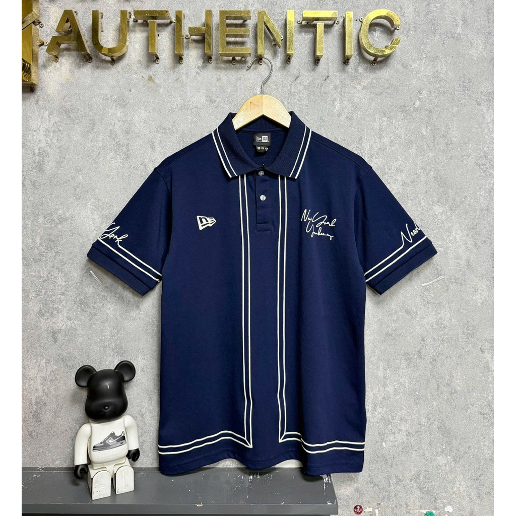 (CHÍNH HÃNG) ÁO POLO NEW ERA YANKEES SỌC PHỒNG NAVY
