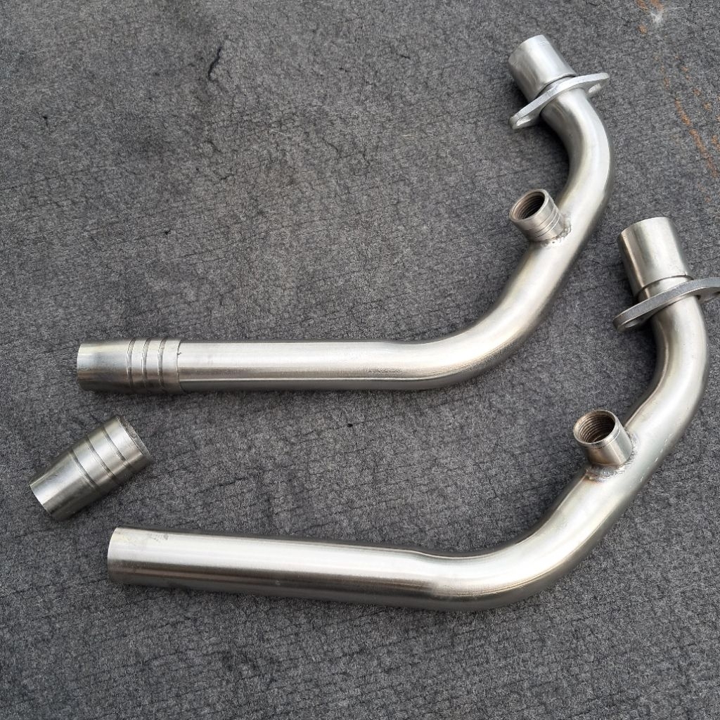 Cổ Pô Inox304 VESPA 125/150 (Sprint - Prima) cảm biến 18ly, Size 27mm hàn pô zin VESPA (CÓ KÈM KHÂU)