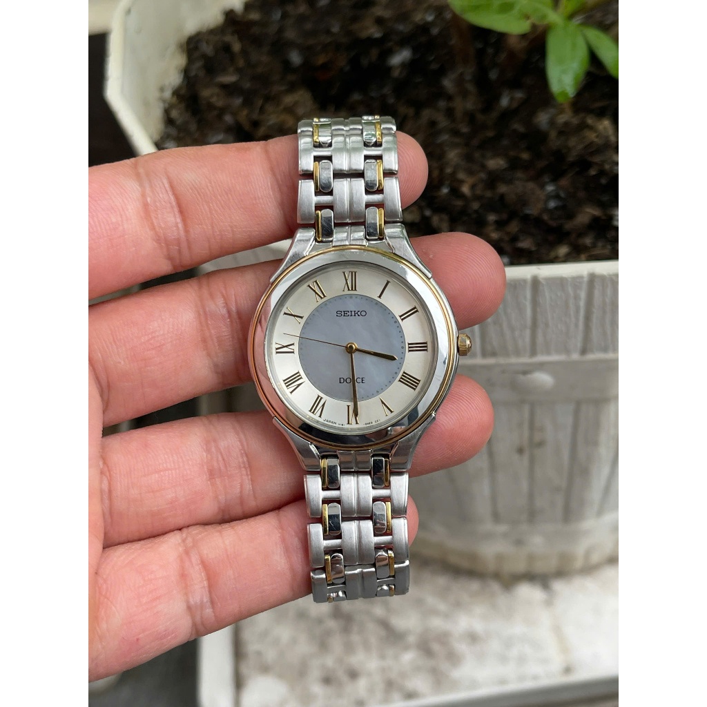 Đồng hồ nam Seiko Dolce kính sapphire size 34mm hàng si Nhật chạy pin