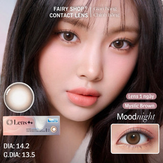  01 Chiếc Lens cận 1 ngày Mystic Brown Mood night màu nâu tự nhiên FAIRY SHOP CONTACT LENS khóa ẩm   x2 để đặt 1 đôi  