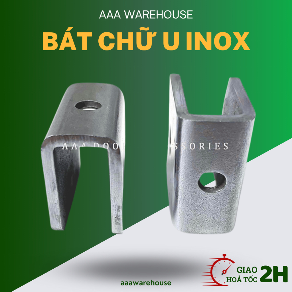 Bát U inox SUS304 - Kẹp kính vuông chữ U bản 3cm hàng dày