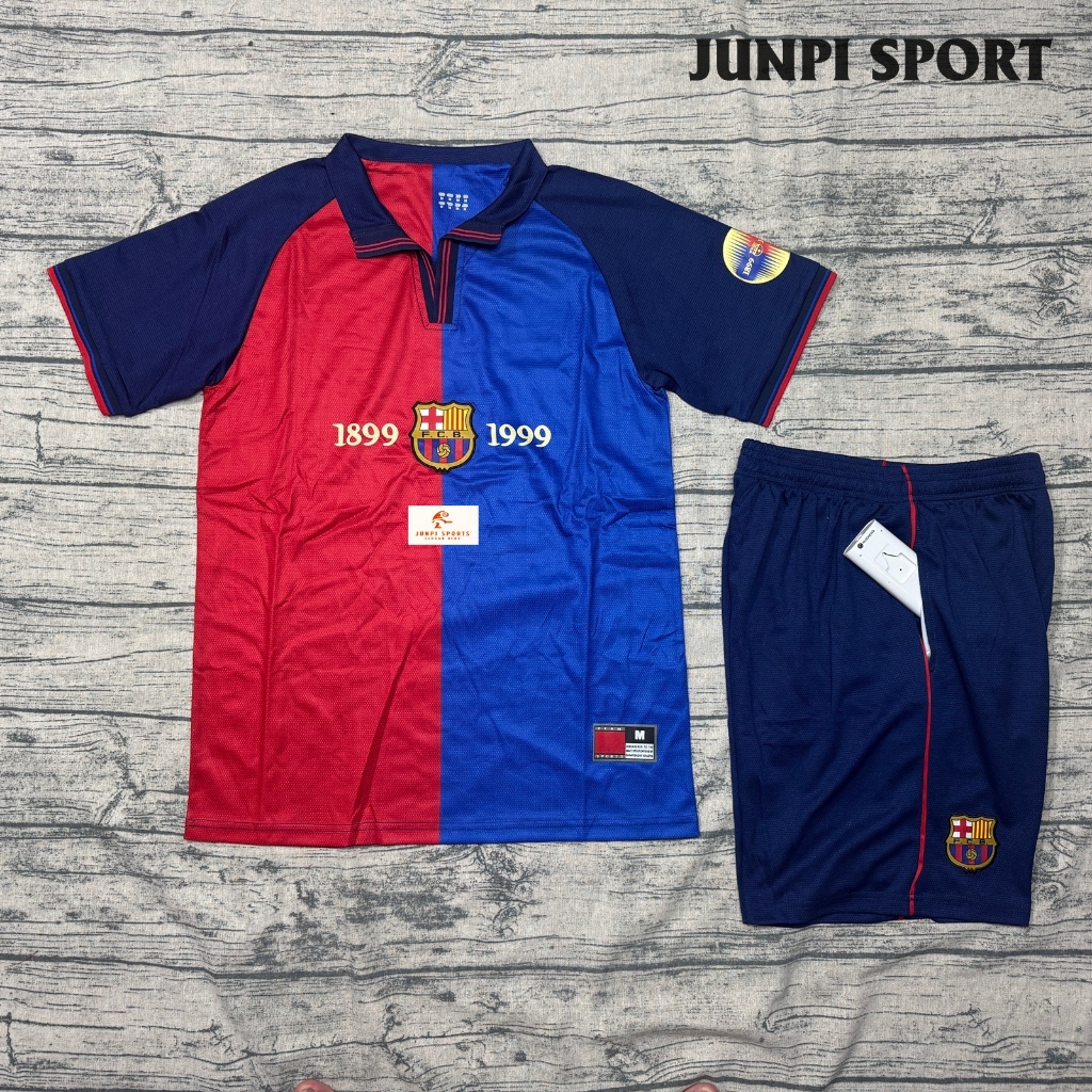 BỘ QUẦN ÁO BÓNG ĐÁ CÂU LẠC BỘ BARCELONA - BẢN RETRO 1999 - VẢI GAI THÁI CAO CẤP