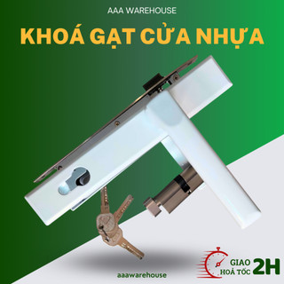  Khoá tay gạt cửa nhựa lõi thép  tay vuông  