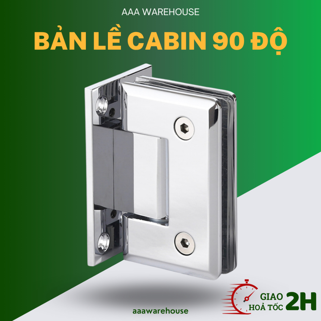 Bản lề CABIN Phòng tắm đứng kính cường lực, Bản lề Kính-Tường 90 độ INOX (cốt đúc) hàng dày