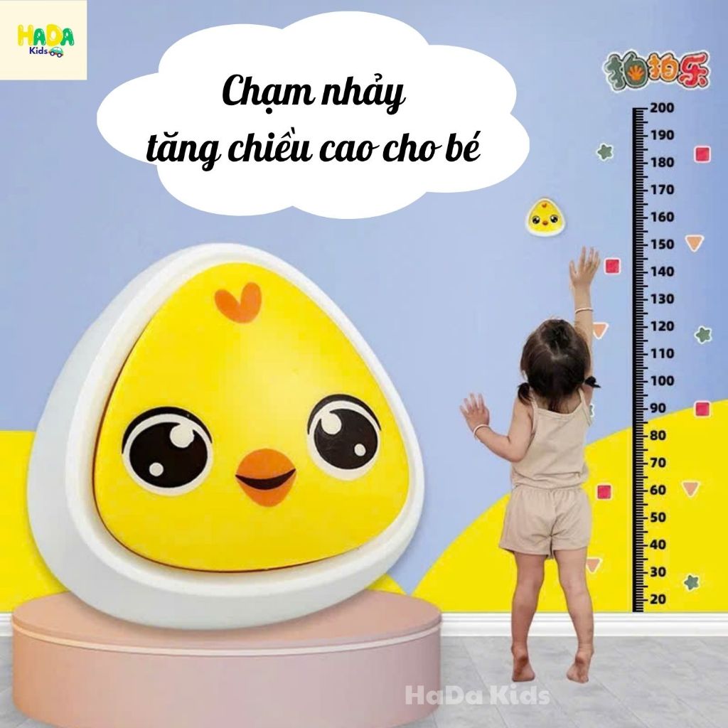 [Tặng pin + thước] Bộ chạm nhảy tăng chiều cao đếm số Tiếng Việt có chuông bấm đập nhảy thử thách cho bé HaDa Kids