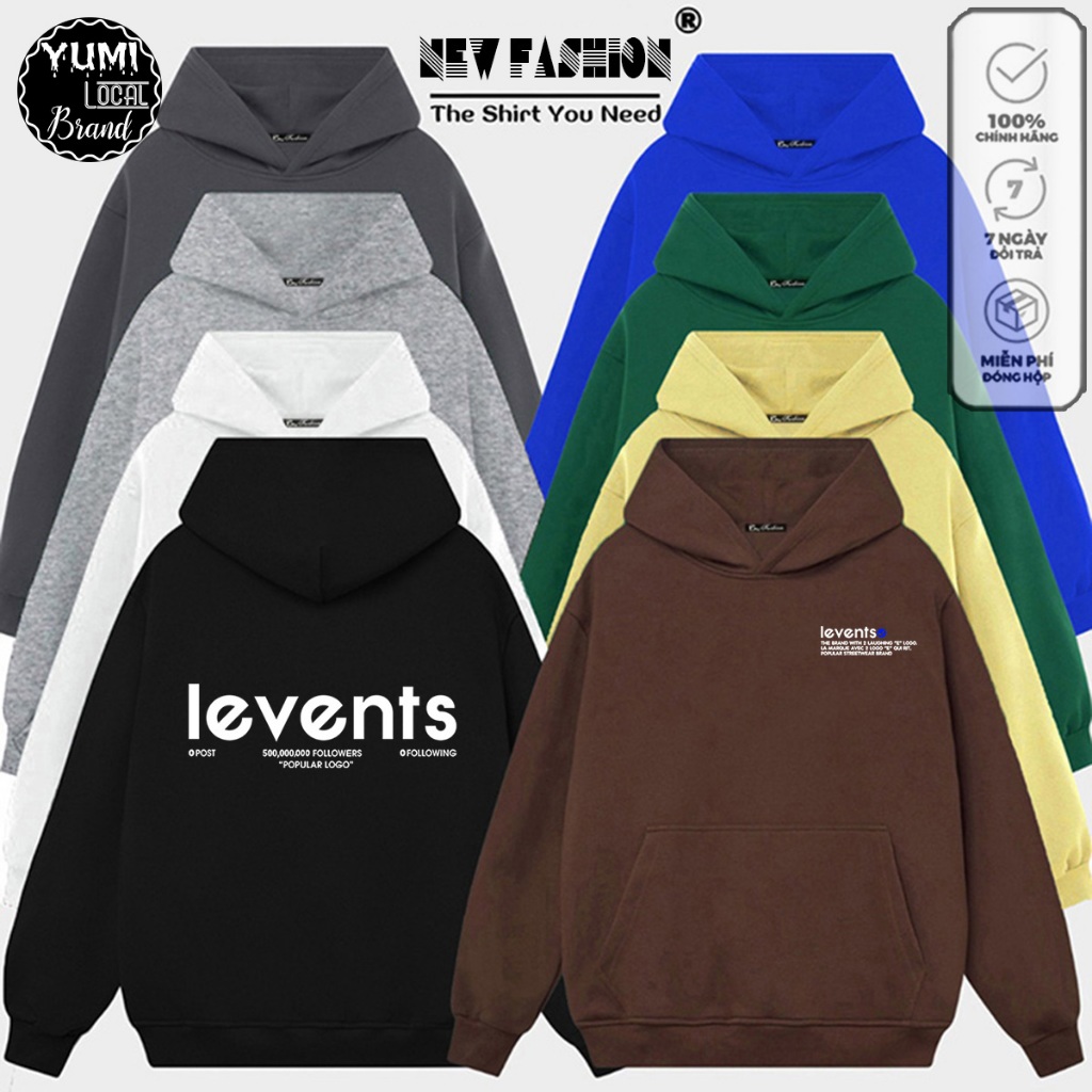 Áo Hoodie LEVENTS Local Brand - Nỉ bông Cực dày Form rộng Unisex (HD2100L - Hàng Chính Phẩm)