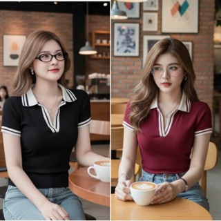  Áo Thun Nữ Cổ Polo From Ôm Phối Viền Co Giãn 4 Chiều Bigsize 45-85kg Đa Màu Sắc Thời Trang Size Bigsize Phù Hợp Nhiều Vó 