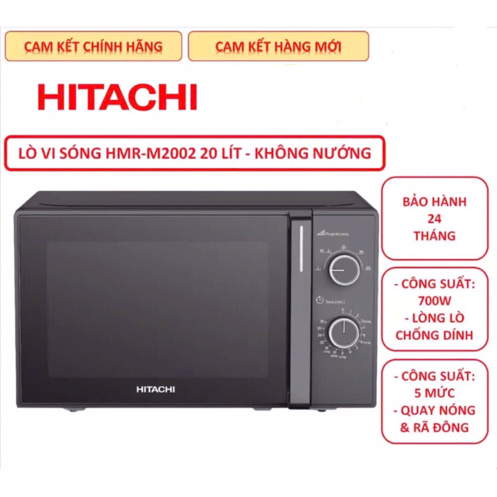 Lò vi sóng Hitachi 20 lít HMR-M2002 ( Hàng chính hãng ) mới 100% . Bảo hành 24 tháng toàn quốc