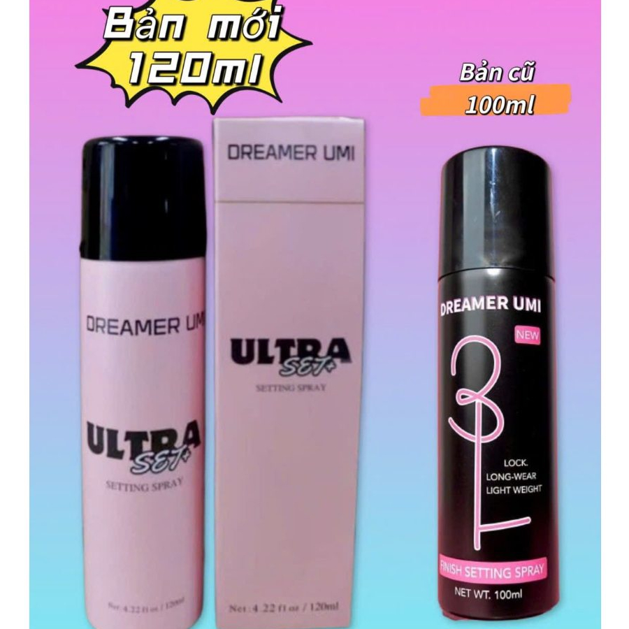 Xịt khóa nền Dreamer Umi Mẫu Mới 120ml - Xịt cố định makeup Dreamer Umi giữ lớp trang điểm