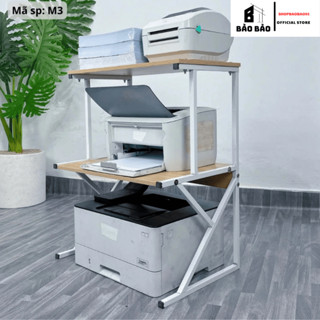  Kệ gỗ đựng đồ nhà bếp Bảo Bảo kết hợp khung sắt chắc chắn kệ lò vi sóng nhà bếp đa năng - M3 