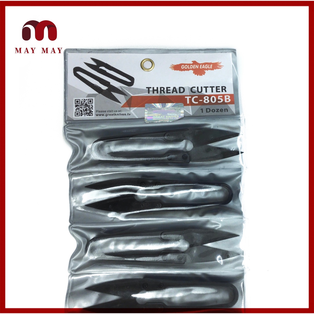 Kéo bấm cắt chỉ đen Ó combo 1 vĩ 12 cây - Kéo bấm chỉ