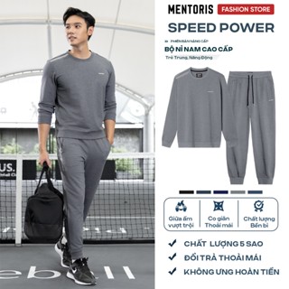  Bộ Nỉ Nam Cao Cấp MENTORIS Bộ Đồ Nam Thu Đông Dày Dặn,Giữ Ấm Tốt Không Bai Không Xù MBN01 
