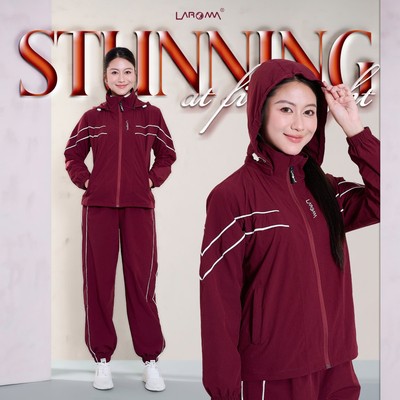 LAROMA Bộ Quần Áo Gió Nữ 2 Lớp | Thiết Kế Basic - Giữ Ấm - Cản Gió - Bền Bỉ - Co Dãn Nhẹ