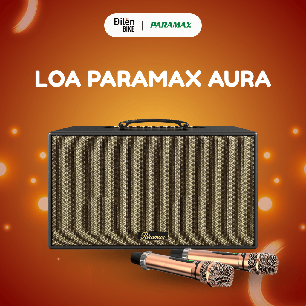 Loa Karaoke di động Paramax Aura - Tặng kèm 2 mic, công suất lớn 250W, bảo hành chính hãng 1 năm