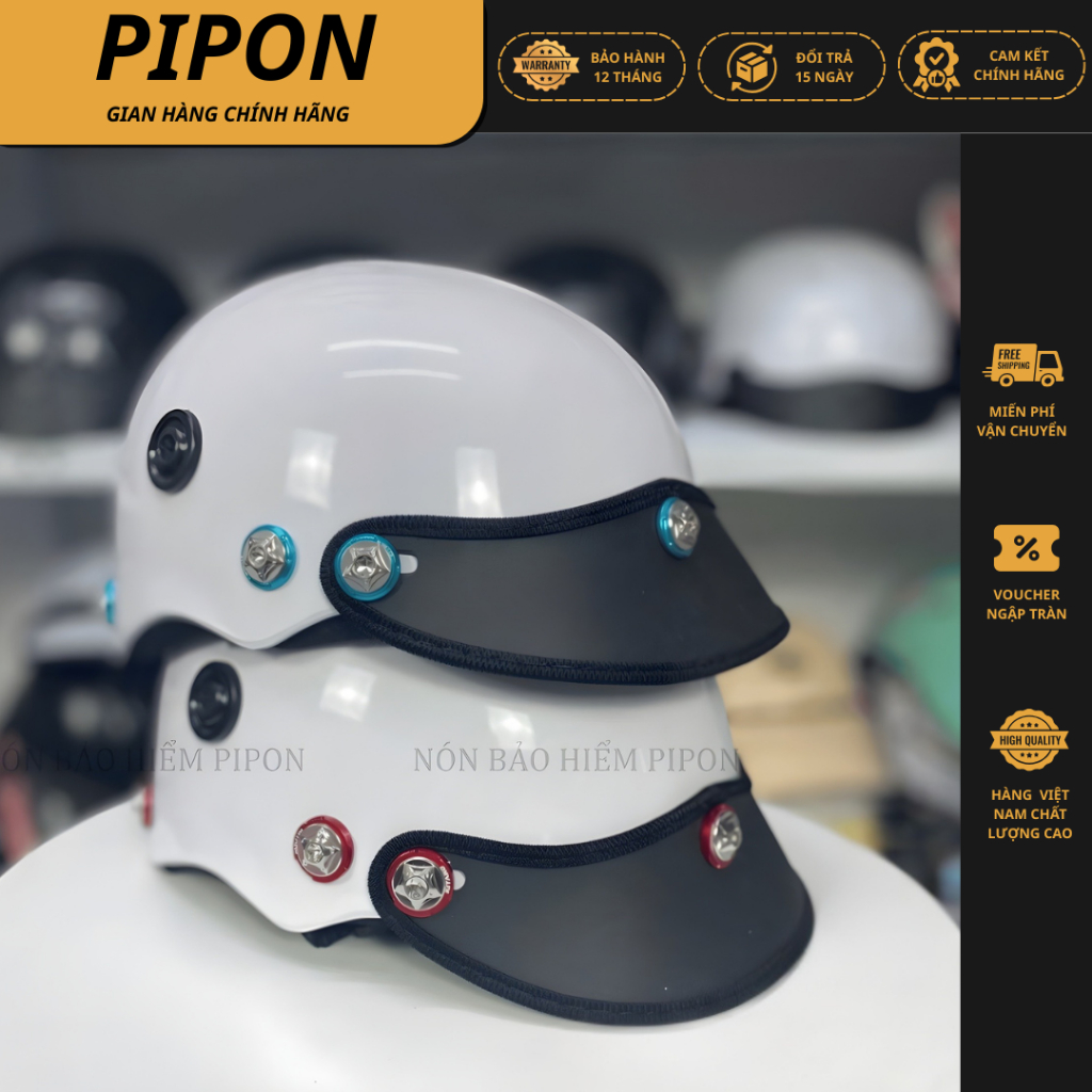 Nón bảo hiểm ốc Titan Salaya Mũ bảo hiểm nữa đầu gắn ốc Titan Salaya phú bóng nano