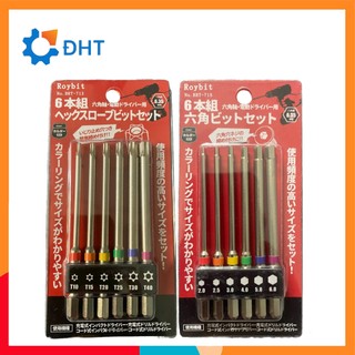 Đầu mũi Lục giác, Lục Bông, Hoa Thị  từ tính Roybit may pin và khoan điện-Chuôi lục giác 6.35