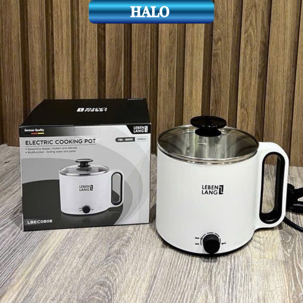 Nồi lẩu điện mini đa năng Lebenlang LBEC0808 1500ml, bảo hành 2 năm - hàng chính hãng