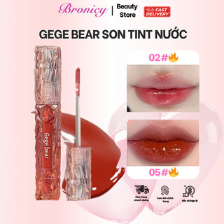Son tint nước Gege Bear Crystal Water Lip Tint lâu trôi, chống nước, dưỡng ẩm, chống dính cốc