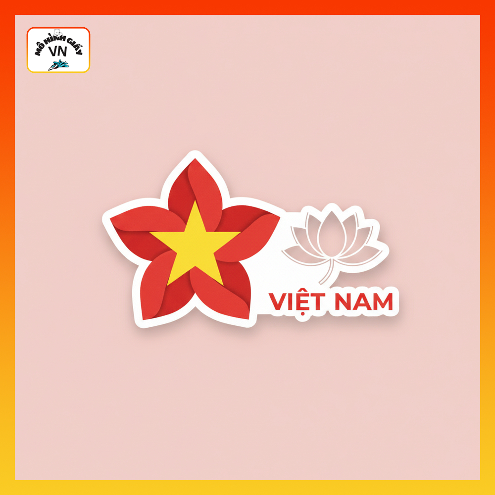 Combo 20 Sticker Cờ Việt Nam M08 (Decal Cờ Việt Nam M08) - MohinhgiayVN