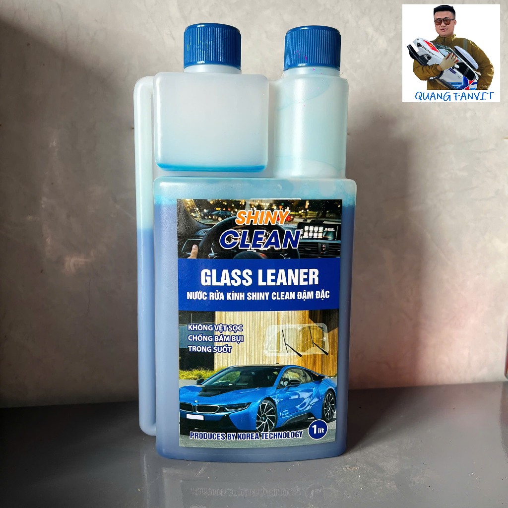 Nước rửa kính ô tô Shiny Clean đậm đặc - Tỷ lệ pha 1:50- chai đậm đặc 1 lít