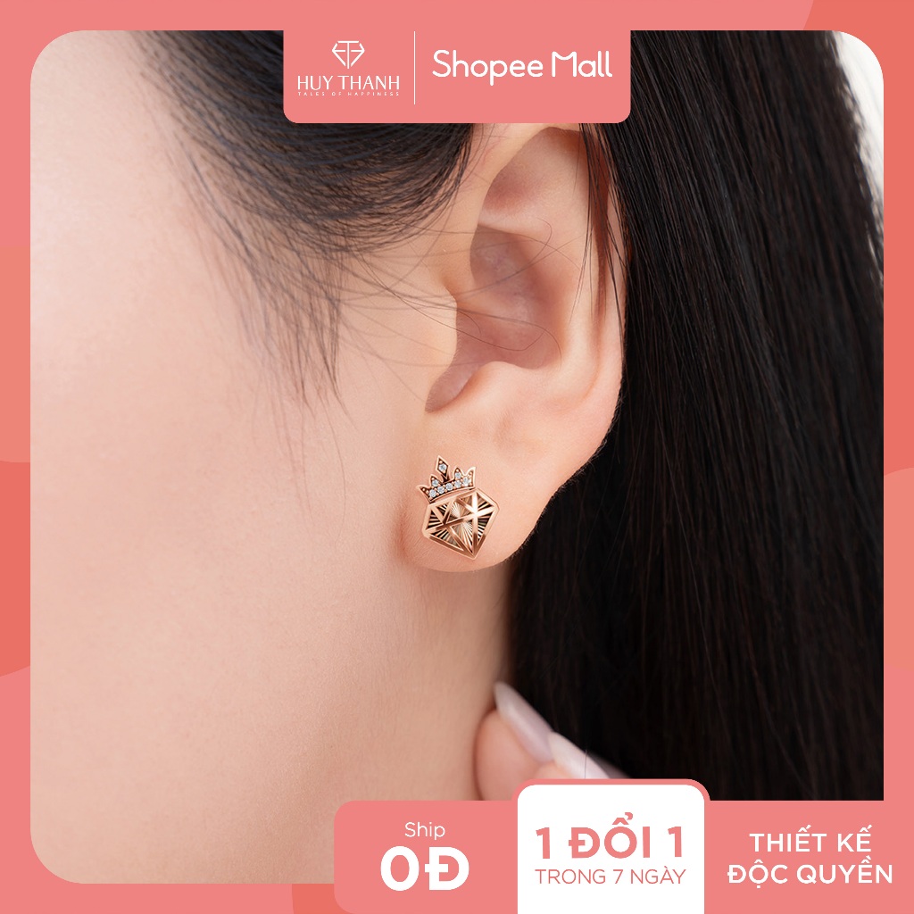 SOOBIN'S QUEEN - Bông Tai Vàng Tây 10k Gắn Đá CZ BTBZ047 Huy Thanh Jewelry