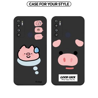  Ốp Lưng Vsmart Cho Joy 4 Joy 3 Star 4 Star 5 Live 4 Active 3 TPU Dẻo Đen Hình Heo Hồng 