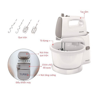 Máy đánh trứng để bàn Philips HR1559 - Hàng Chính Hãng - Bảo Hành 24 Tháng