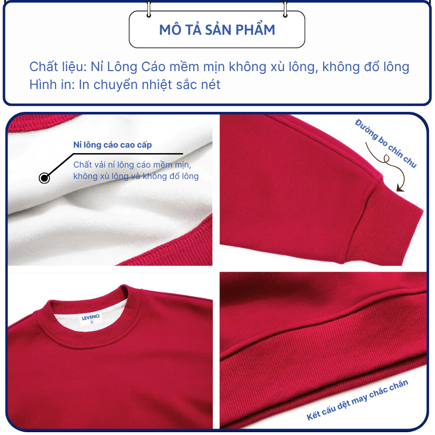 Áo Sweater Nỉ Lông Cáo Form Rộng Nam Nữ, Chất Liệu Mềm Mại Không Xù Lông/ Levenci Snoopy | BigBuy360 - bigbuy360.vn