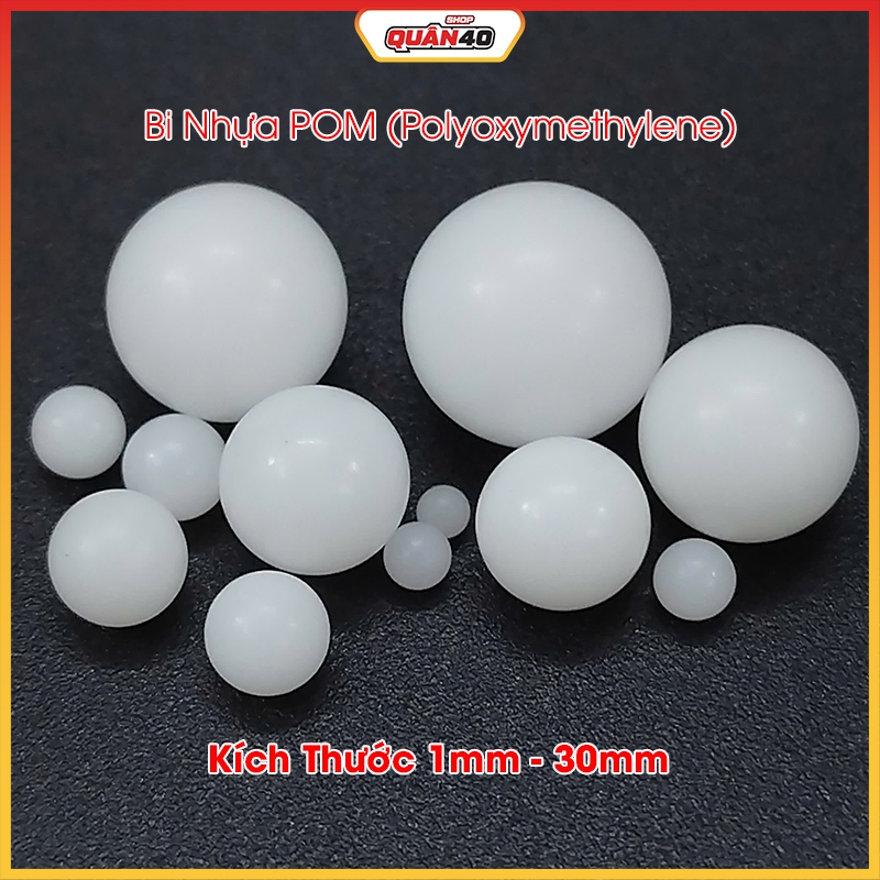 Bi Nhựa POM (Polyoxymethylene) Đặc Ruột | Size 1mm - 30mm | Dùng Cho Vòng Bi, Thiết Bị Truyền Động... - Hàng Nhập Khẩu