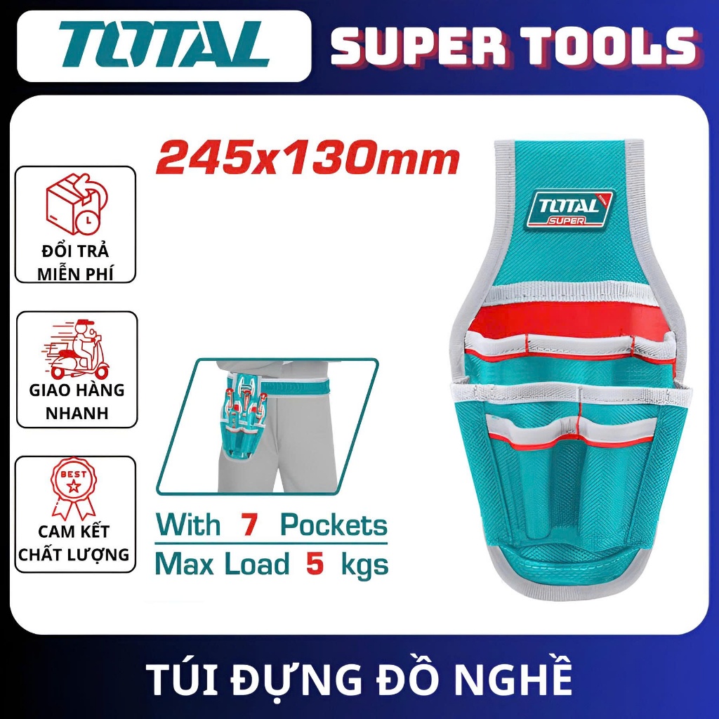 ĐỒ NGHỀ TOTAL Túi đựng đồ nghề  5kg - 8kg / THT16P40125 - THT16P3011 HÀNG CHÍNH HÃNG