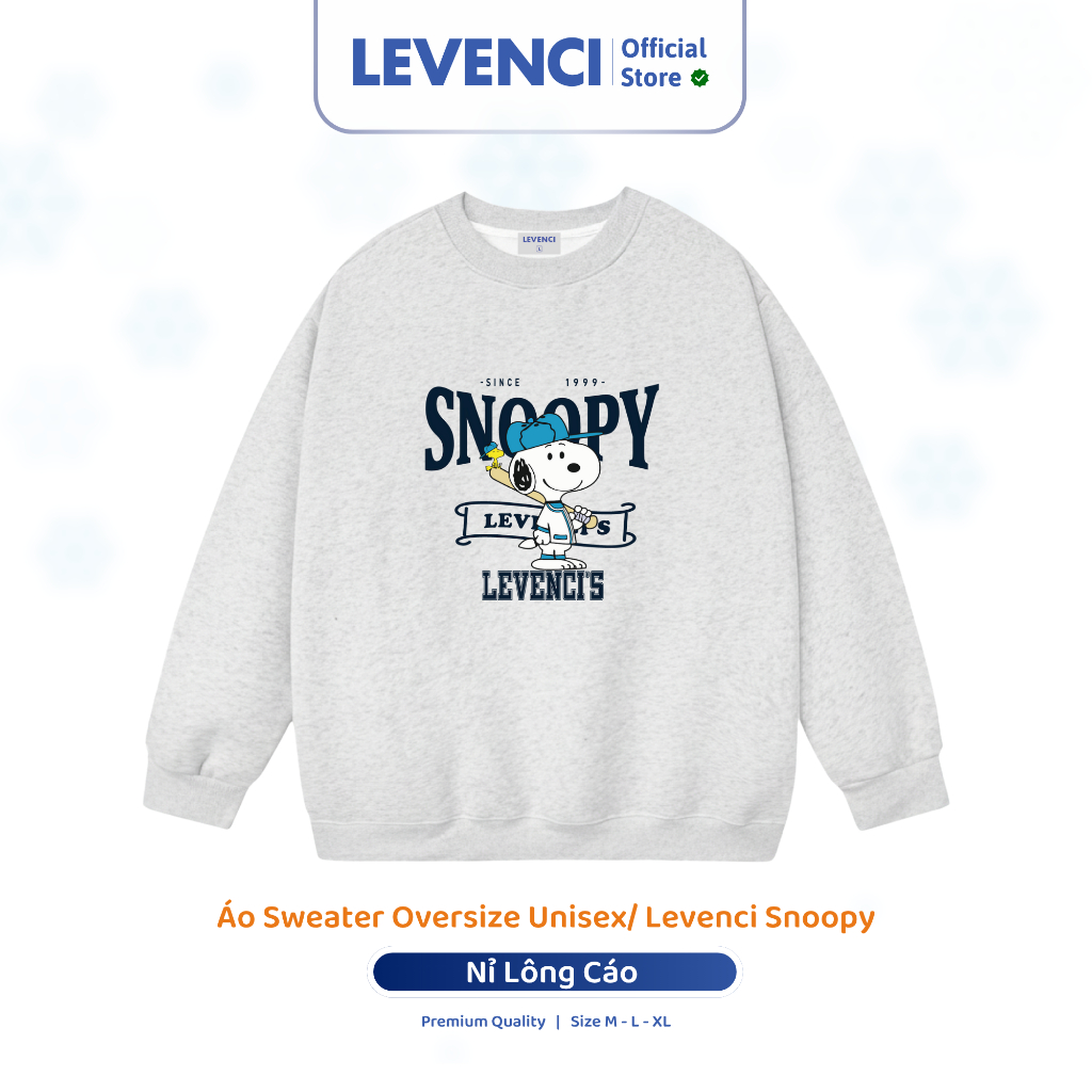 Áo Sweater Nỉ Lông Cáo Form Rộng Nam Nữ, Chất Liệu Mềm Mại Không Xù Lông/ Levenci Snoopy | BigBuy360 - bigbuy360.vn