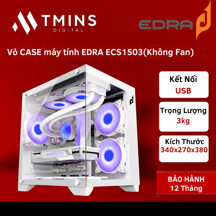 Vỏ CASE máy tính EDRA ECS1503(Không Fan) - Hàng chính hãng