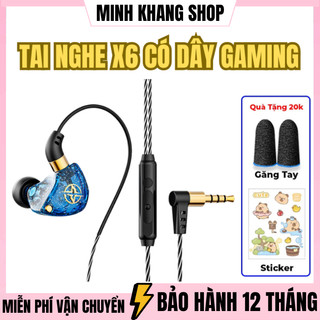  Tai nghe Gaming nhét tai có dây X6   S2000 Pro tích hợp micro có thể điều chỉnh âm lượng Jack 3.5 