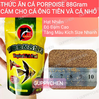 Thức Ăn Porpoise Troptical Fish Food 88Gram - Cám Cho Cá Ông Tiên , 7 Màu , Betta , Molly Thủy Sinh