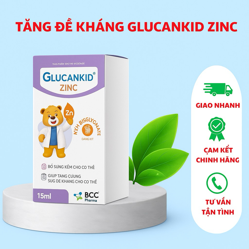 TPBVSK Glucankid ZinC hỗ trợ bổ sung kẽm, hỗ trợ tăng cường sức đề kháng dạng xịt cho bé từ 6 tháng