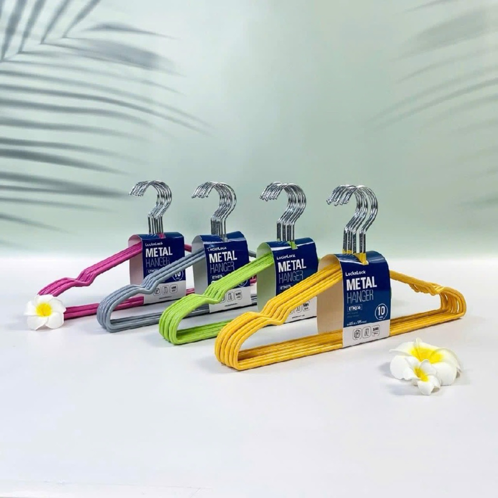 SET 10 MÓC TREO QUẦN ÁO NHIỀU MÀU LOCK&LOCK ETM376 CHỐNG TRƠN