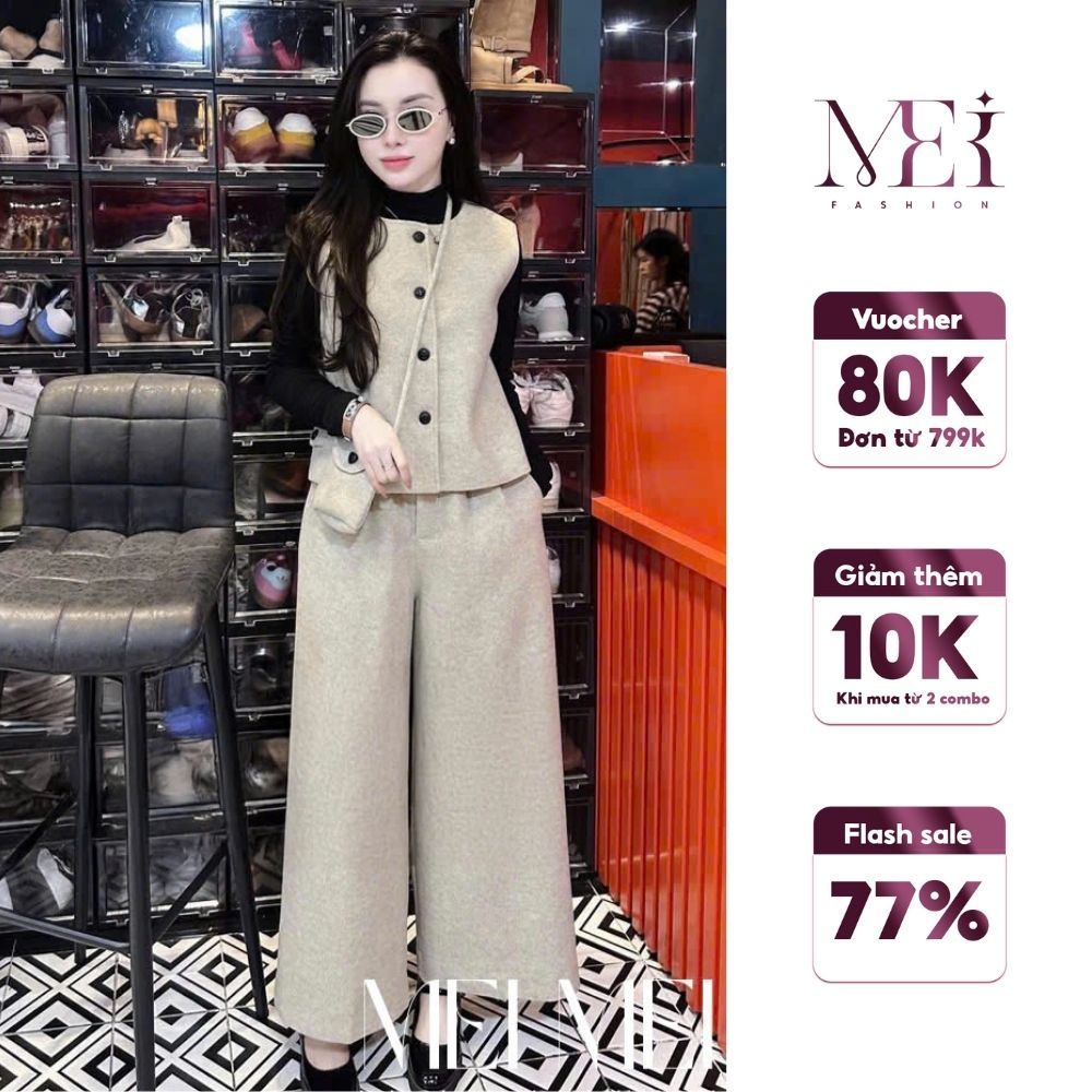 Set Quần Áo Nữ MeiMei Thời Trang Hàn Quốc Mặc Thu Đông Đẹp Lịch Sự Sang Trọng ST23468 Ver3