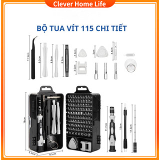  🥇FREESHIP🥇Bộ tua vít mini 115 đa năng bằng thép hợp kim để sửa chữa điện thoại laptop camera máy tính-xám 
