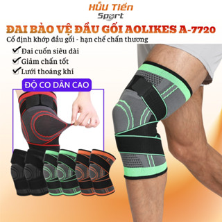  Băng Bảo Vệ Đầu Gối Aolikes AL7720 Đai Quấn Bó Khớp Gối Có Đai Cuốn Chơi Thể Thao Tập Gym Bóng Đá 
