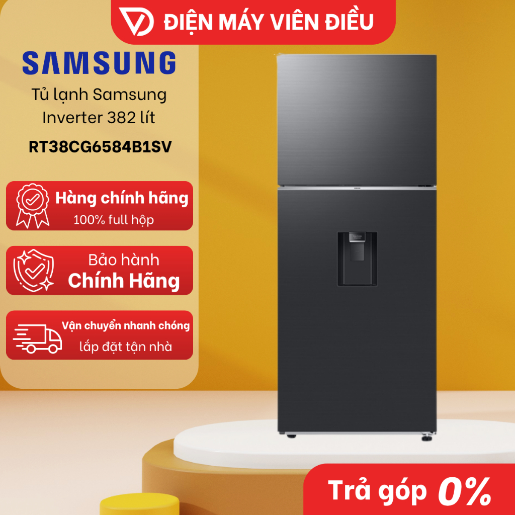 Tủ lạnh Samsung Inverter 382L RT38CG6584B1SV – Làm lạnh nhanh, tiết kiệm điện [FREESHIP NGHỆ AN]