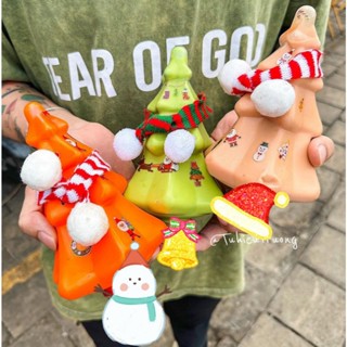  Combo 10 Chai nhựa pet 400ml hình cây thông cho mùa giáng sinh chai cứng cáp đựng kẹo trà sữa 