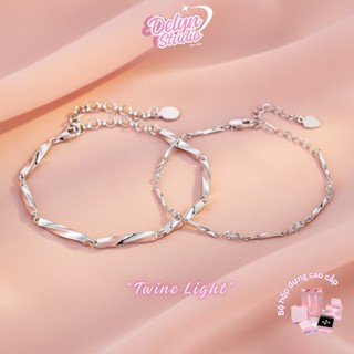   Set Quà  Vòng Tay Cặp "Twine Light" Titanium Không Gỉ Lắc Tay Cho Các Cặp Đôi Freesize- MF16 