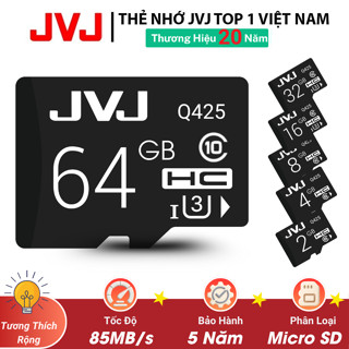 Thẻ Nhớ 64GB 32GB 16GB 8GB 4GB 2GB JVJ Tốc Độ Cao -Dùng Camera, Điện Thoại,Máy Ảnh - Bảo Hành 5 Năm