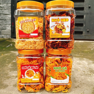 combo 2KG - 4hộpx500gr (1Gà Lá Chanh 500g + 1 Khô Vị Heo Tỏi 500g + 1Gà Tỏi 500g + 1 Chà Bông Xù 500g)