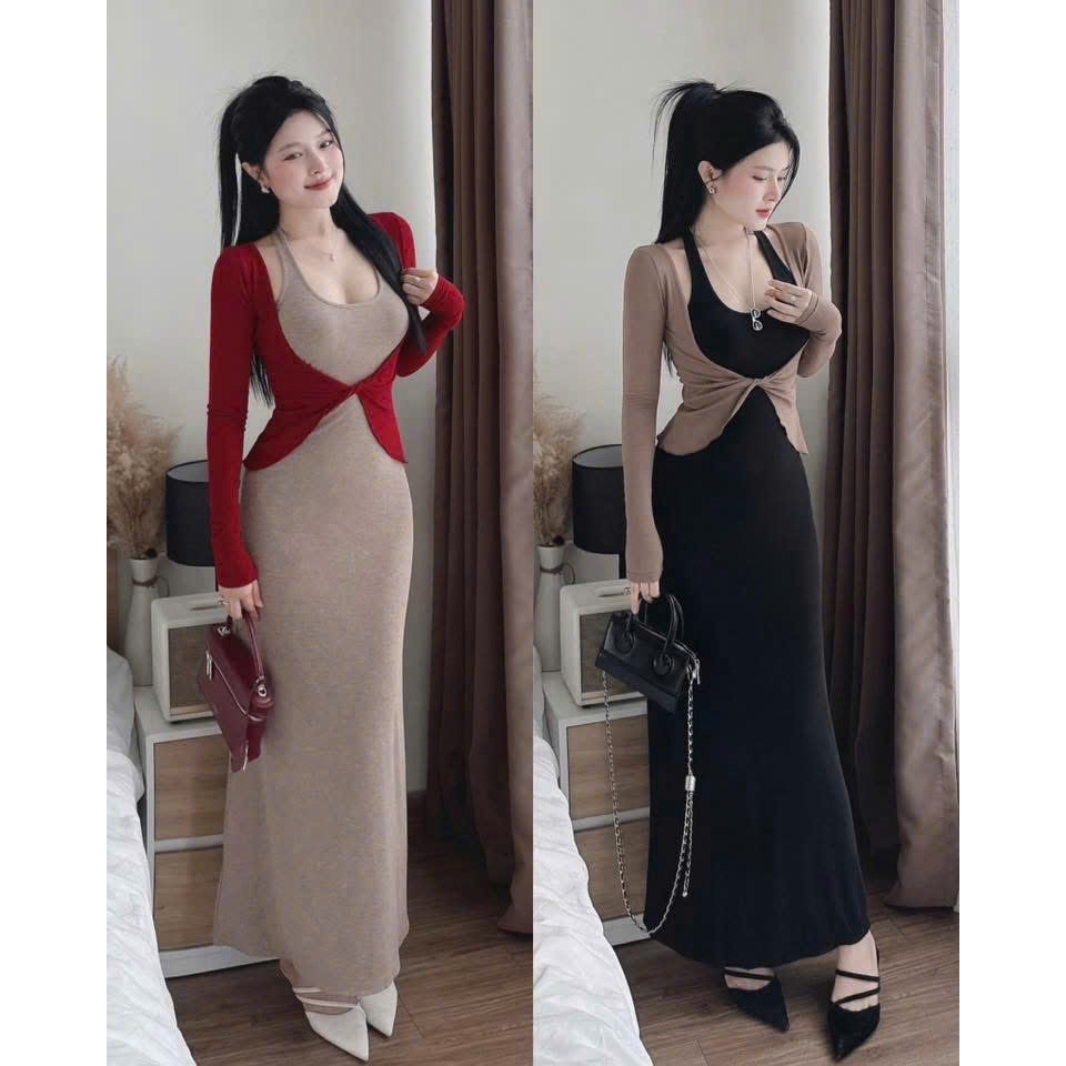 Đầm Body Nữ Cổ Yếm NOBICO D227, Váy Nữ Thiết Kệ Ôm Body Đuôi Cá Nhẹ Tôn Dáng Đi Chơi Dự Tiệc