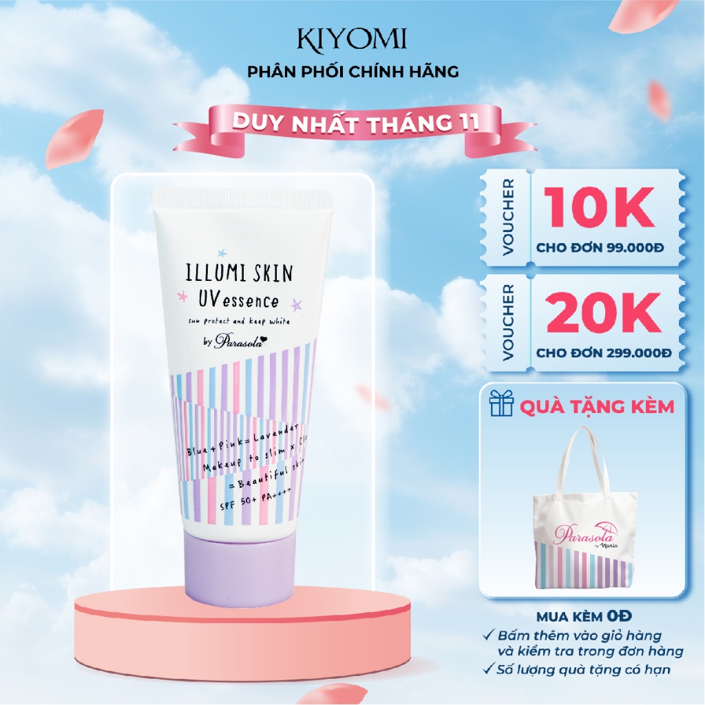  Gel chống nắng nâng tông Naris Parasola Illumi Skin UV Essence SPF50+ PA++++ 80gr chính hãng 