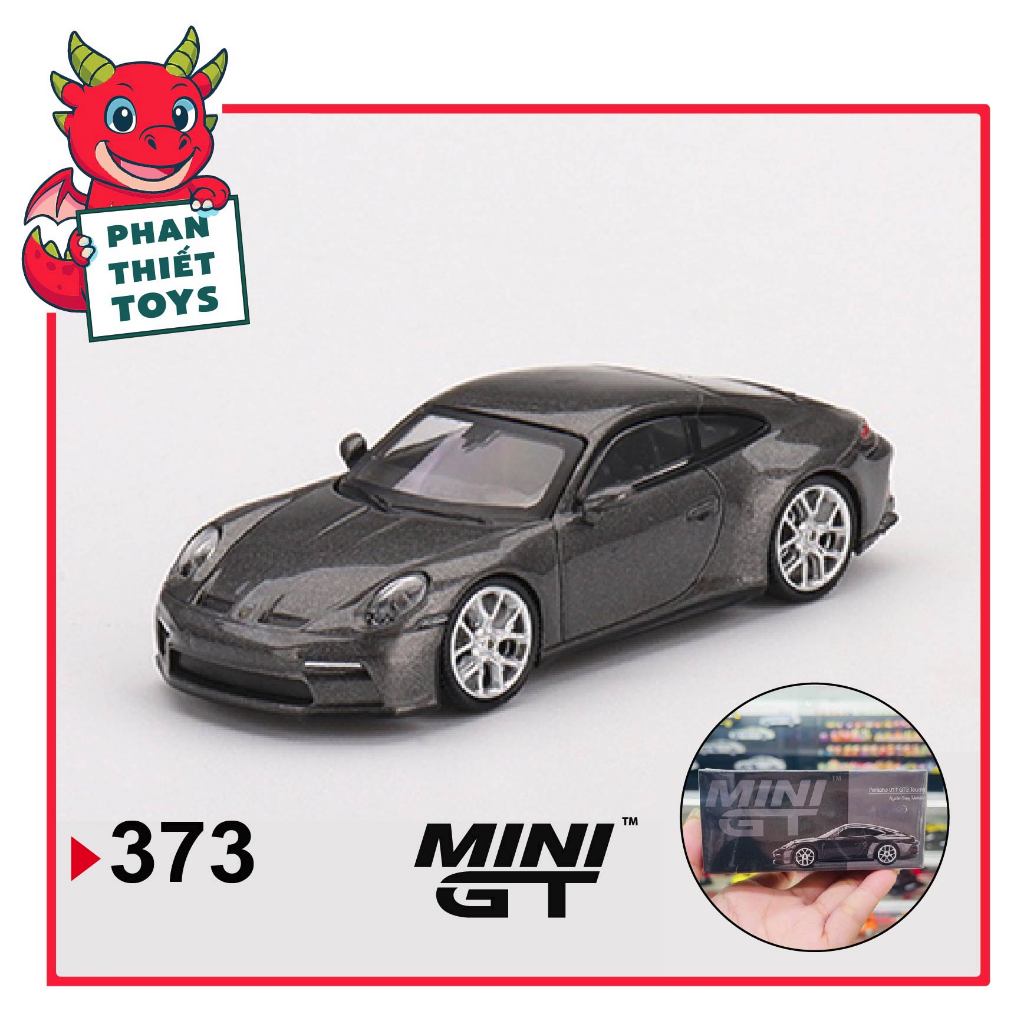 Mô hình xe Porsche 911 (992) GT3 Touring Agate Grey Metallic bằng kim loại tỉ lệ 1:64 MGT00373 MiniG