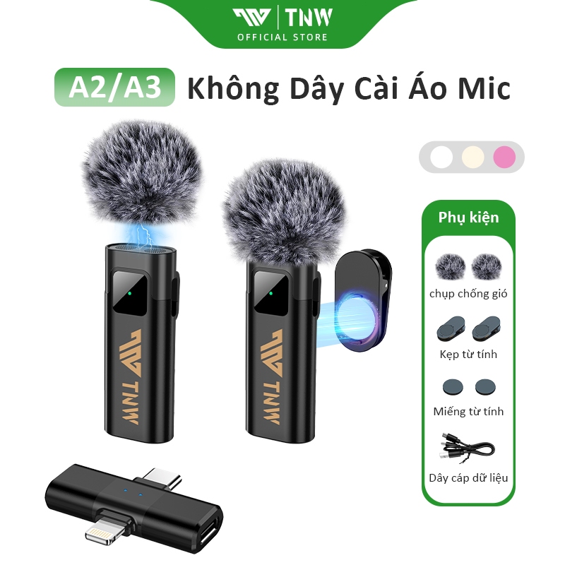 TNW A2/A3 Micro Thu Âm Không Dây Mini Livestream Dành Cho Điện Thoại phù hợp cho iPhone/Android